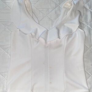 Bar III White Ruffle Blouse